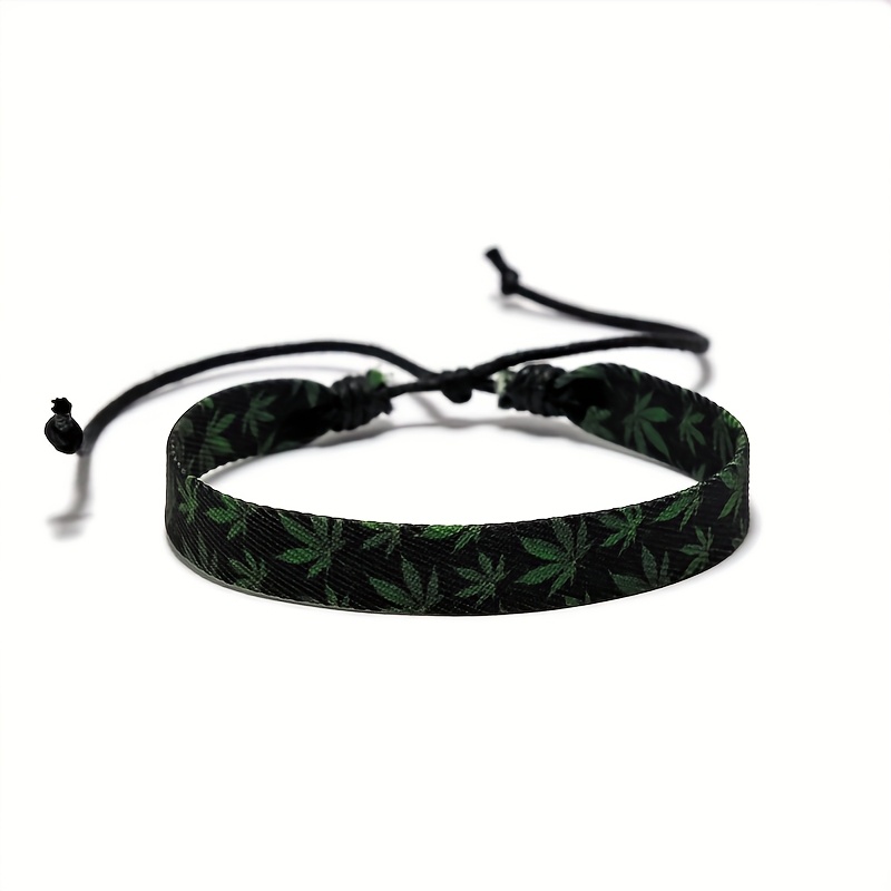 Creative Printed Leaves Adjustable Bracelet, Unisex